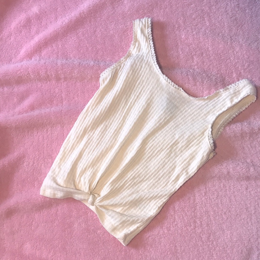 Art Class Laced tank top | Color: Off-White | Size: S(6/6x) |